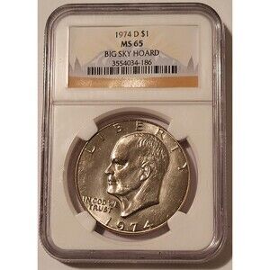 1974 D Eisenhower Dollar MS65 NGC Big Sky Hoard